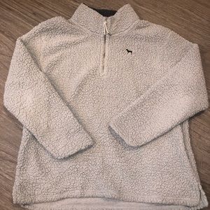 PINK Grey Sherpa Zip Up with Pockets